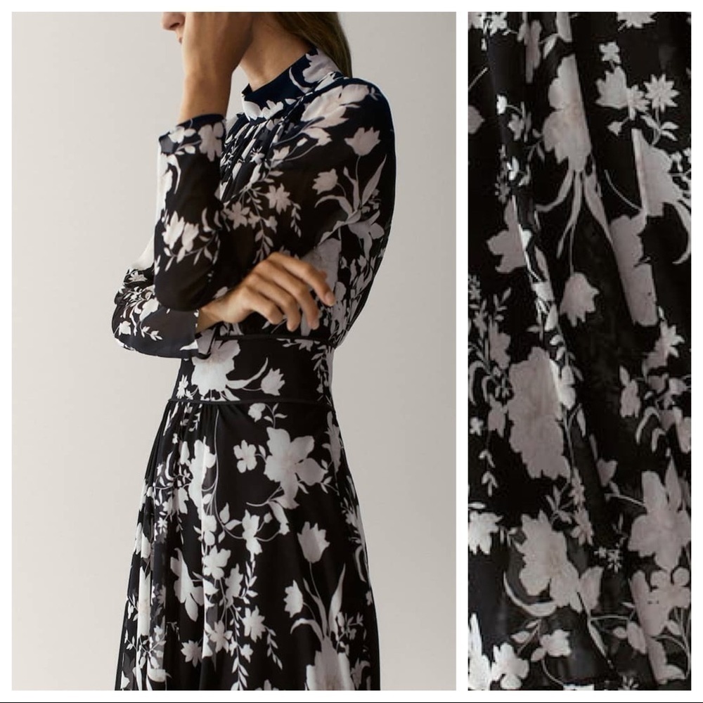 NWT. Massimo Dutti Floral Midi Dress Size 2,8,10. - Picture 3 of 8